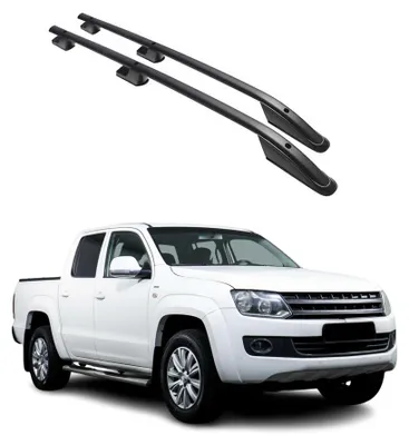 Image de Barres de toit longitudinales pour VW Amarok Double Cab 2010-2024 Alu Noir