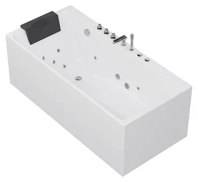 Produktbild von HOME DELUXE Whirlpool Badewanne BAKAL– Weiß, GFK, ABS (180 x 80 x 60 cm) | Elegantes Design, Komfortabel