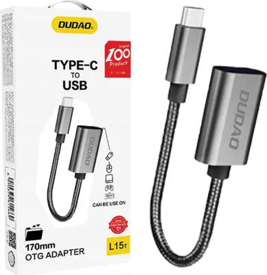 Image de Dudao Adapter Cable Otg Adapter from Usb 2.0 to Usb Type C Grey (L15T)