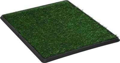 Obrázok produktu pre vidaXL Toaleta pre domáce zvieratá s vaničkou a umelým trávnikom zelená 64x51x3 cm WC
