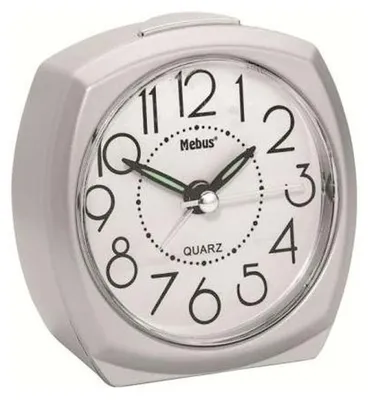 Zdjęcie produktu dla Mebus 25970, Kwarcowy budzik, Srebrny, Analogowy, 85 mm, 85 mm, 40 mm