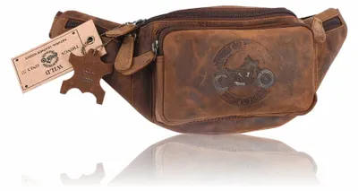Produktbild von Leder Bauchtasche Gürteltasche Sport Hüfttasche Umhängetasche Crossbag Tasche