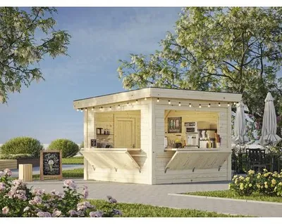 Produktbild von Marktstand Palmako Lenna Set 305 8,3 m² 340 x 340 cm tauchimprägniert