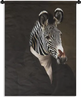 Produktbild von MuchoWow® Wandteppich Wandbehang Alte Meister - Zebra - Kunst 60x80 cm Tapisserie Dekoration Wandtuch - Decke - Wandtücher - Wohne