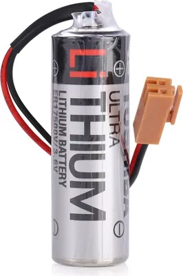 A close-up studio shot of a lithium battery.