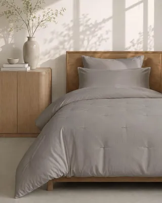 Produktbild von Waschbare Bettdecke HOOMstyle mit Kissenbezug - 140x220cm - Taupe