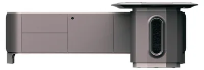 Produktbild von Moderner Eckschreibtisch Luxus Design 280x200 cm Grau Hochglanz