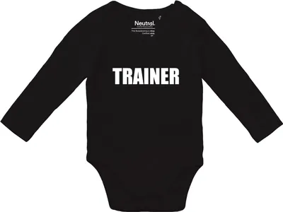 Produktbild von Huuraa Baby Body Trainer Training 74 Black  Baumwolle Fairtrade Langarmbody Geschenkidee