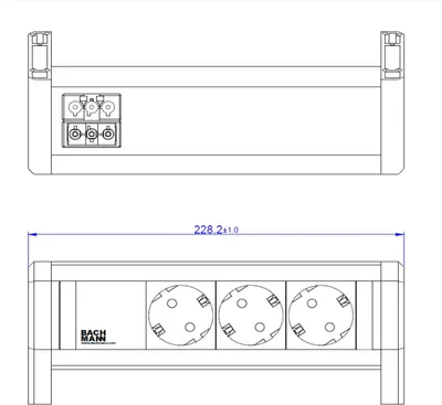 Obrázek produktu pro Zásuvková lišta Bachmann DESK 3xCEE 902.0292 (902.0292)