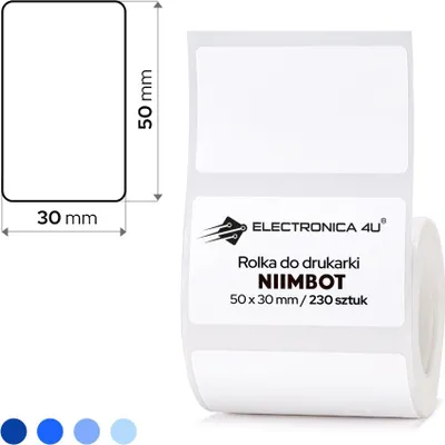 Image de NIIMBOT A2A88358101 NIIMBOT Etikettenrolle für Etikettendrucker 008-7002102 weiß, 50 x 30 mm, 1 x 230 Etiketten