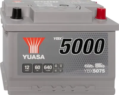 Produktbild von Yuasa YBX5075 SMF 12V 60Ah Silver High Performance Autobatterie