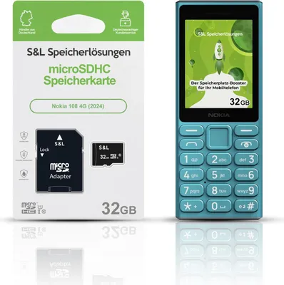 Produktbild von microSD Speicherkarte S&L für Nokia 108 4G (2024) - Speicherkapazität: 32 GB