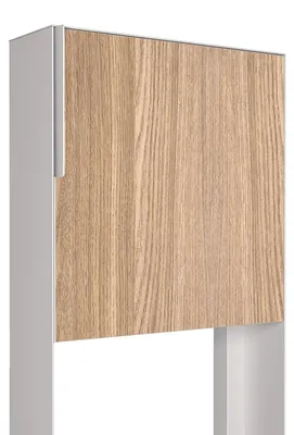 Produktbild von Standbriefkasten Porto in Weiß mit Holzdekor-Front
