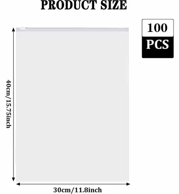 Productafbeelding van Omgoods- Ritszakken 100 stuks - Herbruikbaar - Waterdicht - Transparant - Opbergzakken voor kleding - 40 x 30 cm - Ritssluiting