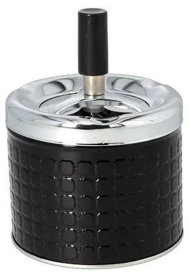 Produktbild von Angelo Schleuderaschenbecher - Metall schwarz Quadrate Ø 9cm