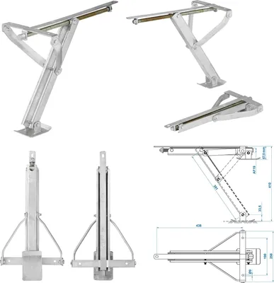 Produktbild von Wohnwagen Stütze 500kg 438x265 Höhe 410mm Kurbelstütze auch für Anhänger