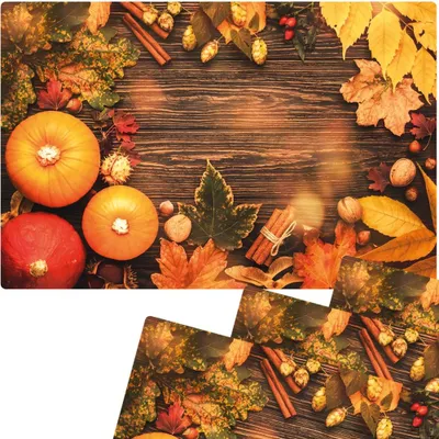 Produktbild von Abwaschbare Tischsets 4er Set Herbst Kürbisse Erntedank