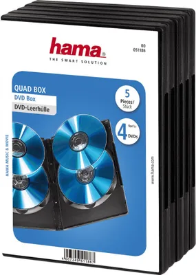 Immagine prodotto di Hama DVD Quad Box - DVD Jewel Case - Schwarz (Packung mit 5 )