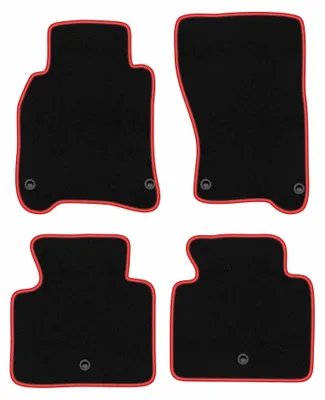 Zdjęcie produktu dla Dywaniki samochodowe welurowe CARLUX-RED do: Infiniti M Hybryda (2010-, sedan) czarne z czerwonym obszyciem, z mocowaniami