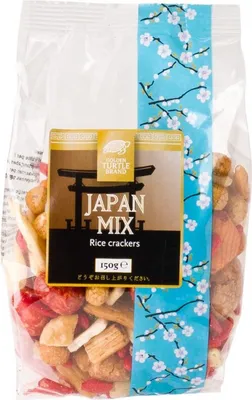 Produktbild von [ 150g ] GOLDEN TURTLE - Japan - Mix aus Reiscrackern und Erdnusscrackern / Snack