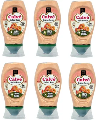 Produktbild von 6x Calve Calvè Salsa rosa mayo Fritessoße Soße Sauce squeeze 225ml