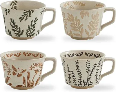 Zdjęcie produktu dla Zestaw 4 ręcznie wykonanych ceramicznych kubków do kawy