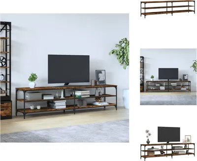 Produktbild von vidaXL TV-Schrank Räuchereiche 200x30x50 cm Holzwerkstoff und Metall -  TV-Möbel