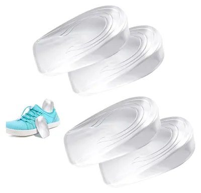 Produktbild von 2 Paar Fersenpolster mit 2 cm Fersenkeil für Achillessehnen, Gel-Schuheinlagen | Fersenkissen für Herren und Damen, zur Linderung von Achillessehnenentzündung und Fersensporn, Silikon Fersenschutz für Schuhe
