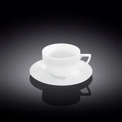 Immagine prodotto di Tazza con piattino Wilmax da 240 ml, porcellana bianca WL-880105/AB