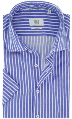 Produktbild von Blaues Hemd gestreift Eterna Modern fit Kurzarm