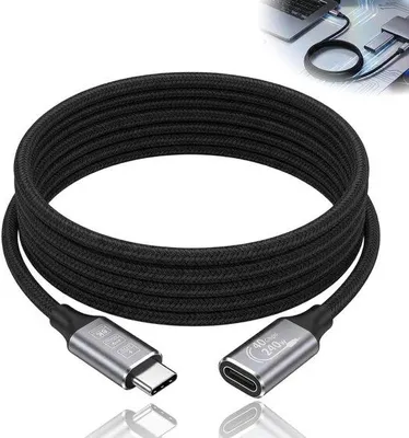 Productafbeelding van 1 meter USB-C verlengkabel, Type-C mannelijk-vrouwelijk, 40 Gbps 8K 240 W snelladen voor monitor, dockingstation