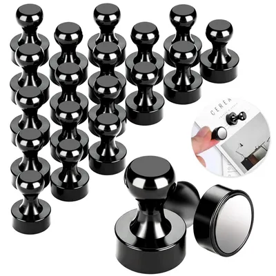 Productafbeelding van 20 neodymium magneten – Sterk – Geschikt voor magnetische borden – Zwart – 12 x 16 mm
