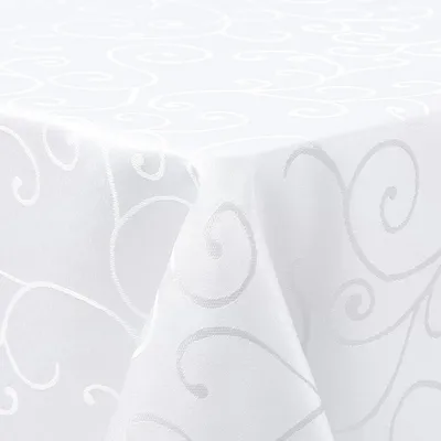 Immagine prodotto di Tovaglia lavabile, tessuto jacquard, rettangolare, 140x240 cm, colore bianco