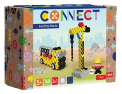 Zdjęcie produktu dla Trefl Zestaw klocków Connect 2w1: Żuraw / Dźwig HDS, Klocki do budowania, 5 lat(a), Celuloza, Plastik, 169 szt., 742 g
