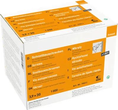 Obrázek produktu pro fermacell šrouby do sádrokartonu pro sádrovláknité desky 3,9 mm x 30 mm Balení = 1000 ks
