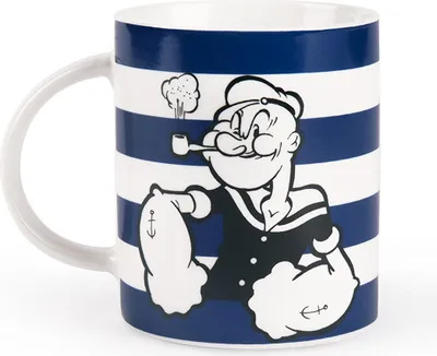 Popeye Tasse aus Porzellan, Blau, 300 ml, spülmaschinenfest