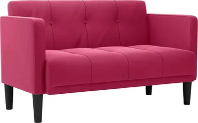 Zdjęcie produktu dla vidaXL Dwuosobowa sofa aksamitna w kolorze czerwonego wina 111 cm