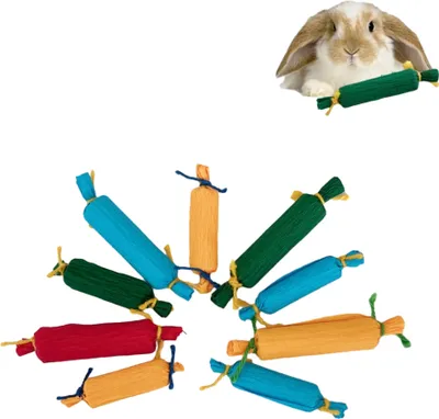 Produktbild von 10Pcs 8cm Candy Form Kauspielzeug Für Hase, Meerschweinchen, Chinchilla Ratte Gerbil, Handgemachte Leckereien Und Kaut Spielzeug Für Kleine Tiere