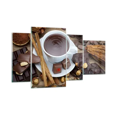 Produktbild von Bilder auf glas - Tasse Schokolade trinken Zimt - 120x70cm - Glasbilder - Wandbilder - Kunstdruck - zum Aufhängen bereit - Wanddekoration aus Glas - Glas Bilder - Wandbild auf Glas - GDL120x70-2488