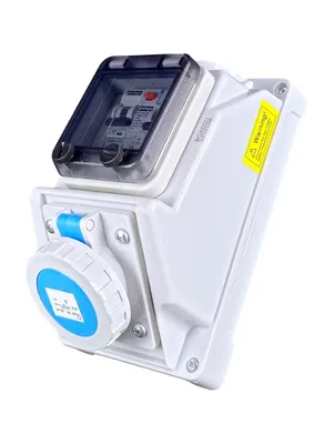 Produktbild von RoadEu – IP66 CEE 16A Wandsteckdose mit FI & LS Schalter – 230V 3P Einphasig – Wasserdicht & Staubdicht – Ideal für Außenbereich & Feuchträume
