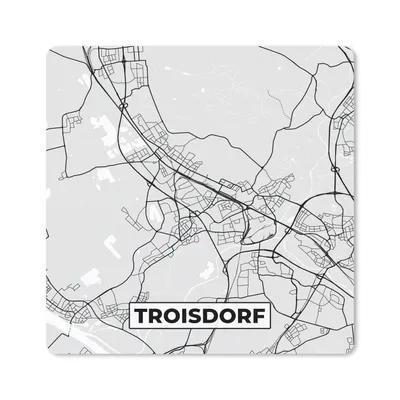 Produktbild von MuchoWow® Mauspad Mousepad Troisdorf - Karte - Stadtplan - Deutschland 20x20 cm - Mousepads - Maus Mat - Pad - Mausunterlage - Desk Mat - Bureauartikeln