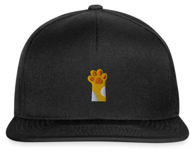Produktbild von Spreadshirt Katzen Pfote | Bestickt Snapback Cap, One size, Schwarz/Schwarz