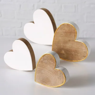 Produktbild von Holz-Herz Nuya natur weiß gold