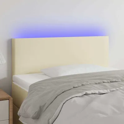 Produktbild von The Living Store LED Kopfteil Creme 100x5x78/88 cm Kunstleder