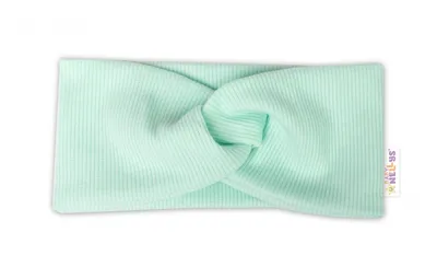 Immagine prodotto di Baby Nellys Fascia per capelli a doppio strato a coste fatta a mano, menta, 68/74