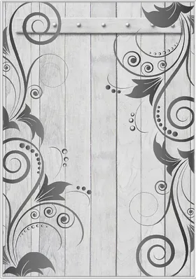 Produktbild von Wallario Wandbild Graue Holztür mit Schnörkelmuster, Größe: 70,30 x 100,30 cm, Poster mit weißem Kunststoffrahmen