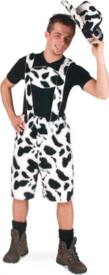 Produktbild von Kuhhose kurz Kuh-Hose schwarz weiß Plüschhose Karneval Fasching Kostüm XL