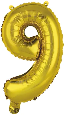 Immagine prodotto di amscan® 9909687 Palloncino in foil mini numero 9 - 35 cm, oro