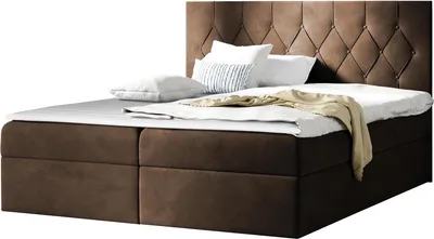Produktbild von MIRJAN24 Boxspringbett Loloz, Doppelbett mit Bettkasten und Matratze, Ehebett (Farbe: Mikrofaza 0020, Größe: 180x200 cm)