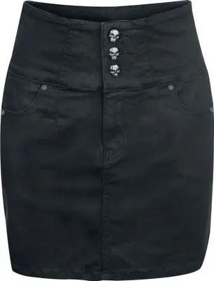 Produktbild von Rock Rebel by EMP Damen schwarzer High Waist Minirock M